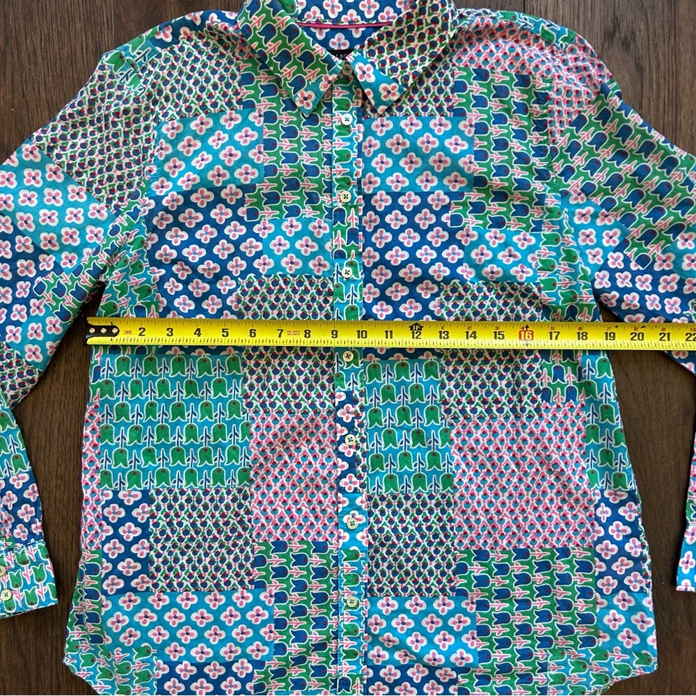 Talbots Women’s Multicolor Patchwork-Style Button… - image 4